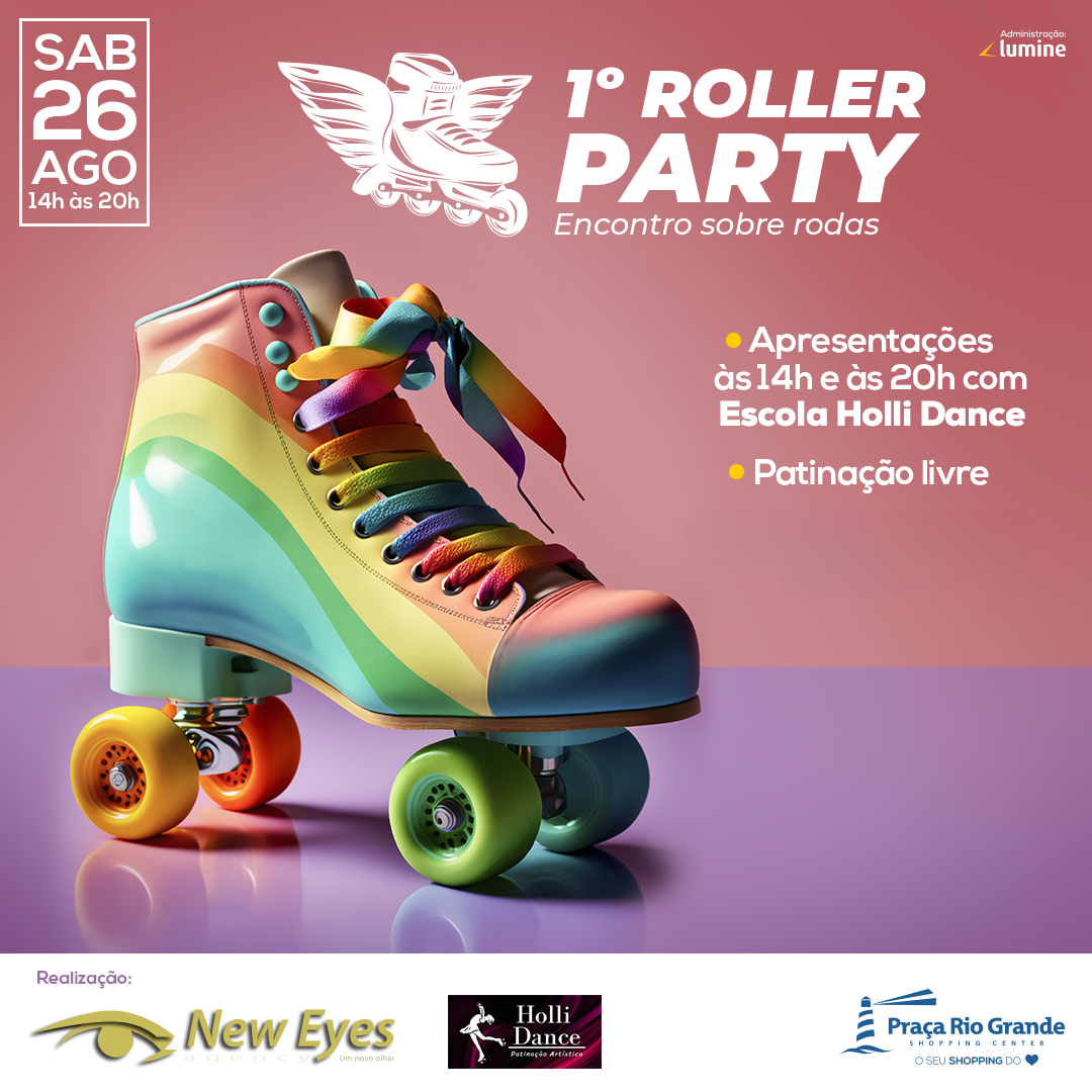 1º Roller Party do Praça acontece 26 de agosto