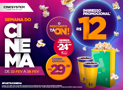 Semana do Cinema no Cinesystem do Praça com ingressos a R$ 12