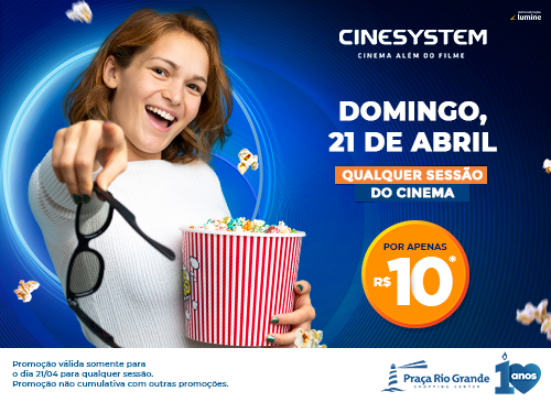 DOMINGO, 21 DE ABRIL, QUALQUER SESSÃO DO CINEMA POR R$ 10