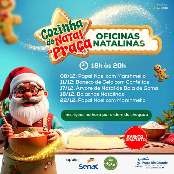 Cozinha de Natal do Praça inicia neste domingo, dia 8 de dezembro